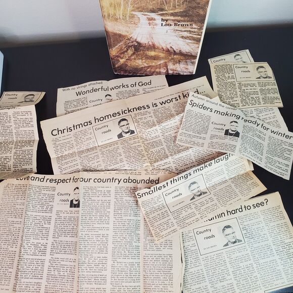 My Country Roads by Lou Brown 1979 Hardcover SIGNED 1st Edition, Newspaper Clips - Picture 5 of 16